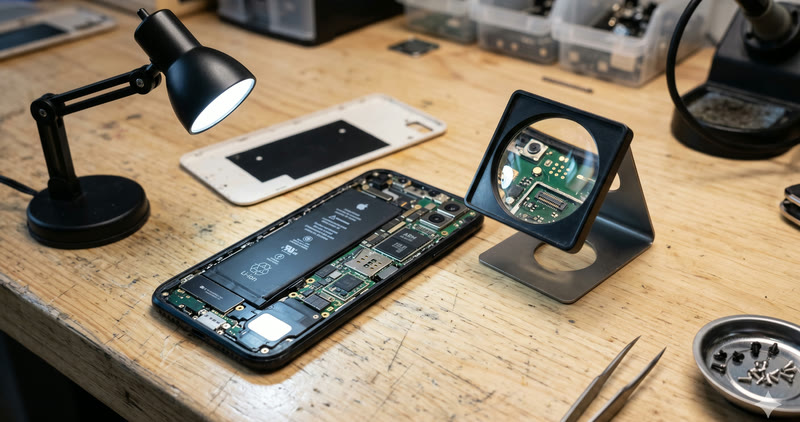 Δωρεάν διάγνωση πλακέτας με loupe και επαγγελματικό φωτισμό